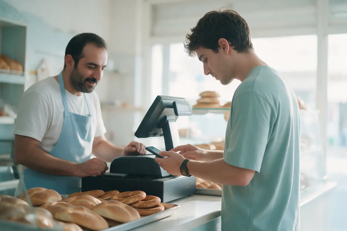 A daily check-in at a neighbourhood bakery counter.